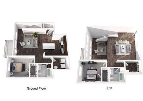 Floor plan for 2 beds, 2 baths, 1750 sqft